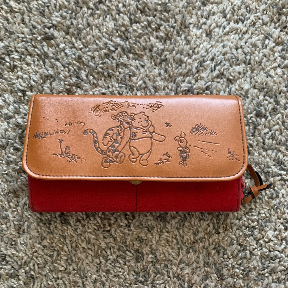 Disney Winnie The Pooh Brown and Red Wallet